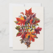 Elegant Thankful Grateful Blessed Autumn Leaves シーズンカード (正面)
