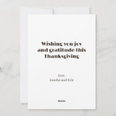 Elegant Thankful Grateful Blessed Thanksgiving  シーズンカード (裏面)