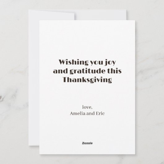 Elegant Thankful Grateful Blessed Thanksgiving  シーズンカード (裏面)