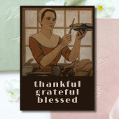 Elegant Thankful Grateful Blessed Thanksgiving シーズンカード