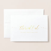 Elegant Thankful Script Personalized thank you  箔カード (封筒付き正面)