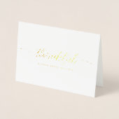 Elegant Thankful Script Personalized thank you  箔カード (正面)