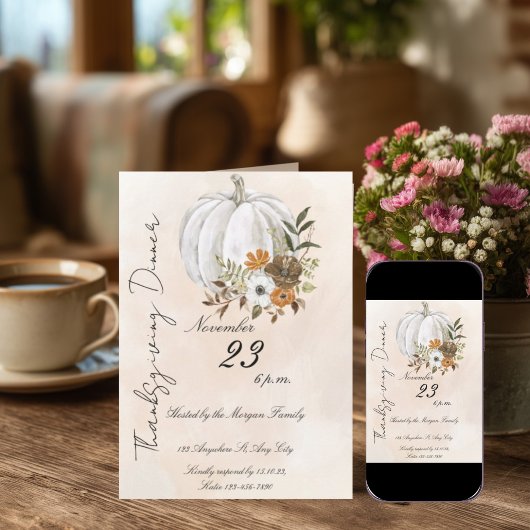 Elegant Thanksgiving Dinner 招待状