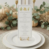 Elegant Thanksgiving Dinner Fall Leaves Menu メニュー