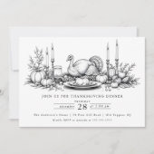 Elegant Thanksgiving Dinner Invitation 招待状 (正面)