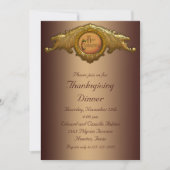 Elegant Thanksgiving Dinner Party Invitations 招待状 (正面)