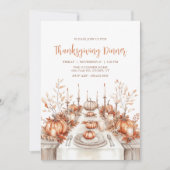Elegant Thanksgiving Dinner Table Invitation 招待状 (正面)