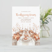 Elegant Thanksgiving Dinner Table Invitation 招待状 (スタンド正面)