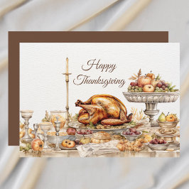 Elegant Thanksgiving Feast Happy Thanksgiving シーズンカード