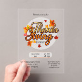 Elegant Thanksgiving foliage autumn fall  アクリル招待状 (インサイチュ (ポータブル))