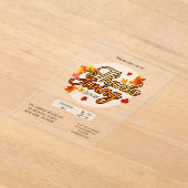Elegant Thanksgiving foliage autumn fall  アクリル招待状 (レイダウン)