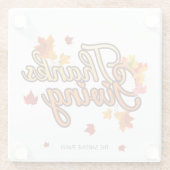 Elegant Thanksgiving foliage autumn fall  ガラスコースター (裏面)