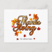 Elegant Thanksgiving foliage autumn fall Postcard  ポストカード (正面)