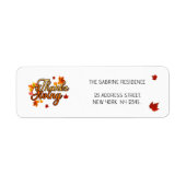 Elegant Thanksgiving foliage autumn fall Return ラベル (正面)