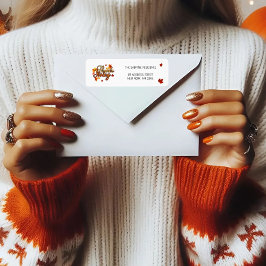 Elegant Thanksgiving foliage autumn fall Return ラベル