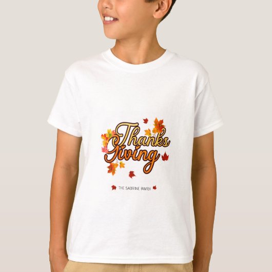 Elegant Thanksgiving foliage autumn fall  Tシャツ (正面)