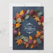 Elegant Thanksgiving Wreath Invitation Card 招待状 (正面)