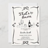 Elegant That's Amore Hand Drawn Bridal Shower  招待状 (正面)