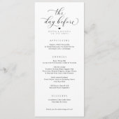 Elegant The Day Before Wedding Rehearsal Dinner メニュー (正面)