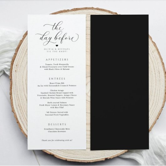 Elegant The Day Before Wedding Rehearsal Dinner メニュー