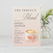 Elegant The Perfect Blend Coffee Bridal Shower 招待状 (スタンド正面)