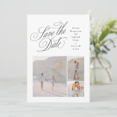 Elegant three photo black and white wedding セーブザデート (スタンド正面)