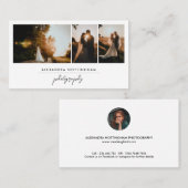 Elegant Three Photo Collage Wedding Photography 名刺 (正面/裏面)