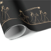 Elegant Three Wise Men Following Star | Minimalist ラッピングペーパー (ロールコーナー)