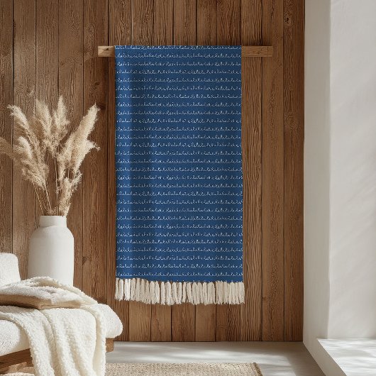Elegant Throw Blanket Navy and White Waves フリースブランケット