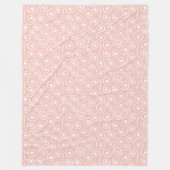 Elegant Throw Blanket Pastel Pink Minimalist Waves フリースブランケット (正面)