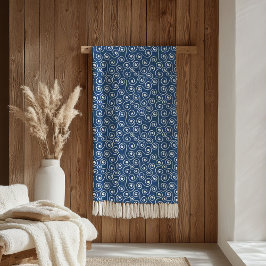 Elegant Throw Blanket Pastel Pink Navy Style フリースブランケット