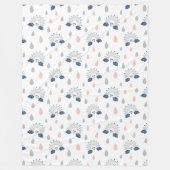 Elegant Throw for Kids Navy Pink Rainbows Style フリースブランケット (正面)