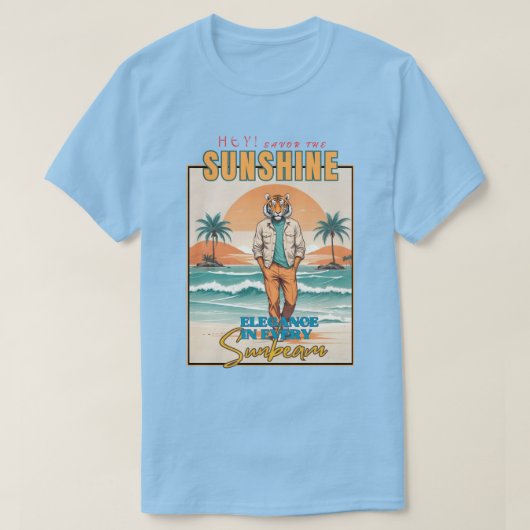 Elegant Tiger on the Beach Tシャツ (デザイン正面)