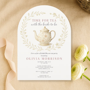 Elegant Time for Tea ブライダルシャワー ウイルドフラワー 招待状