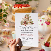 Elegant time for Tea Party Bridal Shower 招待状