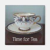 Elegant Time for Tea Teacup マグネット (正面)