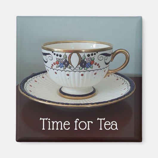 Elegant Time for Tea Teacup マグネット (正面)