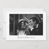 Elegant Timeless Black and White Wedding Photo サンキューカード (裏面)