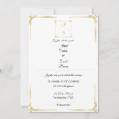 Elegant Timeless Formal Gold Wedding Invitation 招待状 (正面)