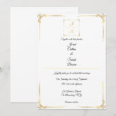 Elegant Timeless Formal Gold Wedding Invitation 招待状 (正面/裏面)