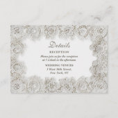 Elegant Timeless Lace QR Code Wedding Details エンクロージャーカード (正面)