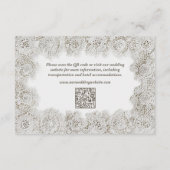 Elegant Timeless Lace QR Code Wedding Details エンクロージャーカード (裏面)