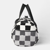 Elegant Timeless Name Black and White Check ダッフルバッグ (右)