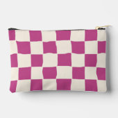 Elegant Timeless Name Purple and Cream Check アクセサリーポーチ (裏面)
