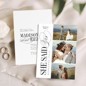 Elegant Timeless Typography 3 photo Engagement 招待状