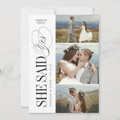 Elegant Timeless Typography 3 photo Engagement 招待状 (正面)