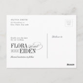 Elegant Timeless Typography 3 photo Save The Date ポストカード (裏面)