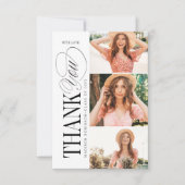Elegant Timeless Typography 4 Photo Graduation サンキューカード (正面)