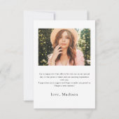 Elegant Timeless Typography 4 Photo Graduation サンキューカード (裏面)