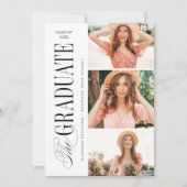 Elegant Timeless Typography 4 Photo Graduation 招待状 (正面)